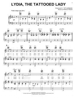 page one of Lydia The Tattooed Lady (Piano, Vocal & Guitar Chords (Right-Hand Melody))