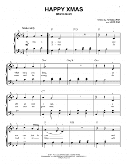 page one of Happy Xmas (War Is Over) (Very Easy Piano)