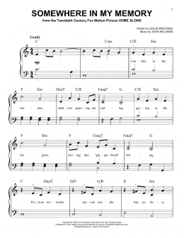 page one of Somewhere In My Memory (Very Easy Piano)