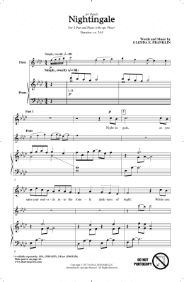 page one of Nightingale (2-Part Choir)