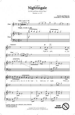 page one of Nightingale (SSA Choir)