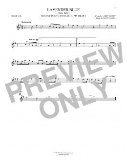 page one of Lavender Blue (Dilly Dilly) (from So Dear To My Heart) (Tenor Sax Solo)