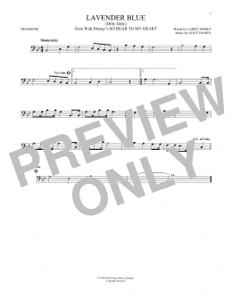 page one of Lavender Blue (Dilly Dilly) (from So Dear To My Heart) (Trombone Solo)