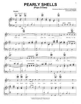 page one of Pearly Shells (Pupu O Ewa) (Piano, Vocal & Guitar Chords (Right-Hand Melody))