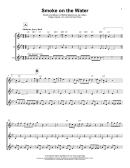 page one of Smoke On The Water (Ukulele Ensemble)