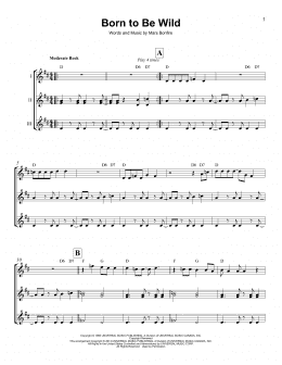 page one of Born To Be Wild (Ukulele Ensemble)