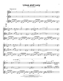 page one of Linus And Lucy (Ukulele Ensemble)