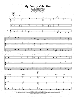 page one of My Funny Valentine (Ukulele Ensemble)