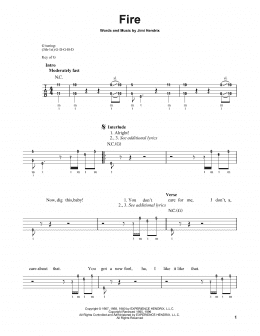 page one of Fire (Banjo Tab)