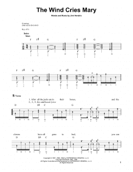 page one of The Wind Cries Mary (Banjo Tab)