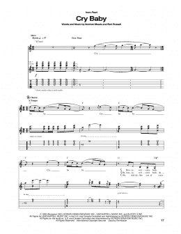 page one of Cry Baby (Guitar Tab)