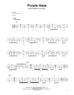 page one of Purple Haze (Banjo Tab)