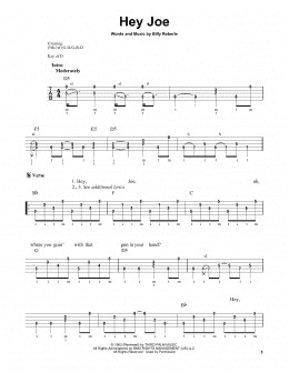 page one of Hey Joe (Banjo Tab)