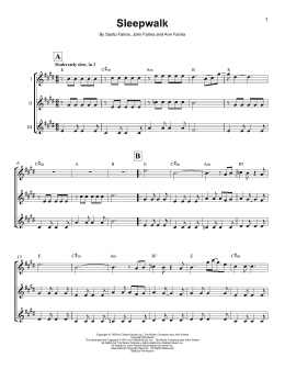 page one of Sleepwalk (Ukulele Ensemble)