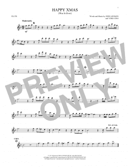 page one of Happy Xmas (War Is Over) (Flute Solo)