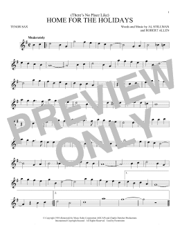 page one of (There's No Place Like) Home For The Holidays (Tenor Sax Solo)