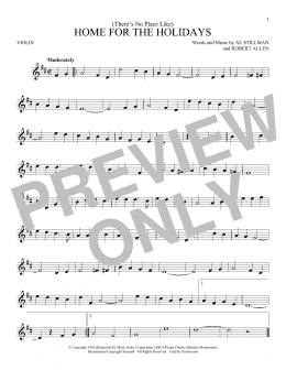 page one of (There's No Place Like) Home For The Holidays (Violin Solo)