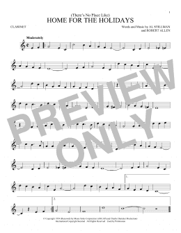 page one of (There's No Place Like) Home For The Holidays (Clarinet Solo)