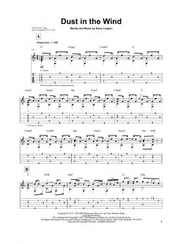 page one of Dust In The Wind (Solo Guitar)