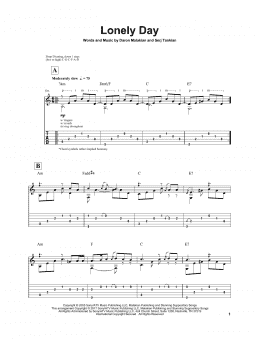 page one of Lonely Day (Solo Guitar)