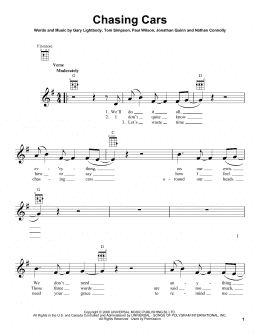 page one of Chasing Cars (Ukulele)