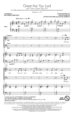 page one of Great Are You Lord (SATB Choir)