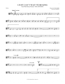 page one of I Just Can't Wait To Be King (from The Lion King) (Viola Solo)