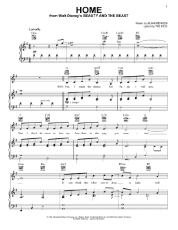 page one of Home (from Beauty and the Beast: The Broadway Musical) (Piano, Vocal & Guitar Chords (Right-Hand Melody))