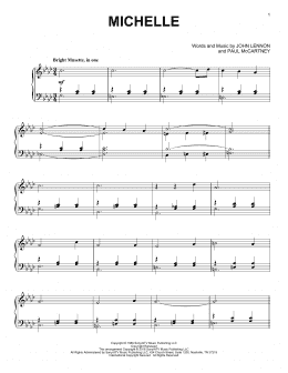 page one of Michelle (Piano Solo)