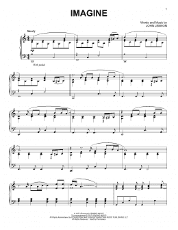 page one of Imagine (Piano Solo)