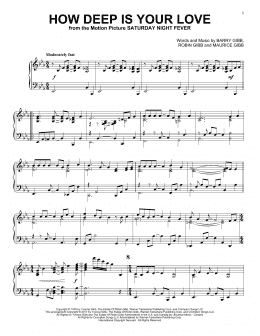 page one of How Deep Is Your Love (Piano Solo)