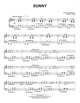 page one of Sunny (Piano Solo)