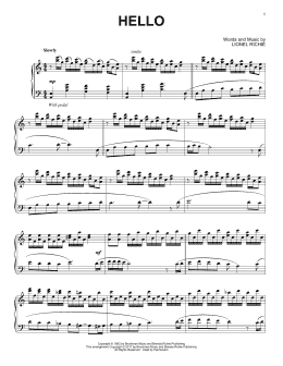 page one of Hello (Piano Solo)