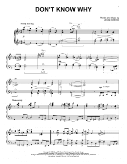 page one of Don't Know Why (Piano Solo)