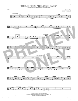 page one of Theme From Jurassic Park (Viola Solo)