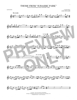 page one of Theme From Jurassic Park (Alto Sax Solo)