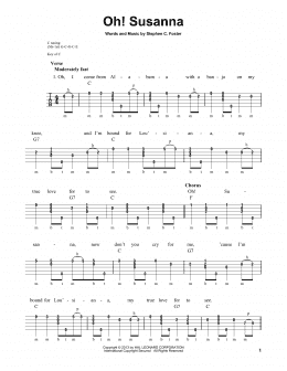 page one of Oh! Susanna (Banjo Tab)