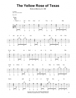 page one of The Yellow Rose Of Texas (Banjo Tab)