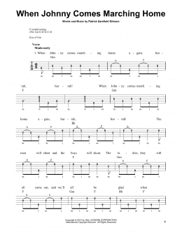 page one of When Johnny Comes Marching Home (Banjo Tab)