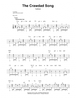 page one of The Crawdad Song (Banjo Tab)