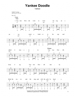 page one of Yankee Doodle (Banjo Tab)