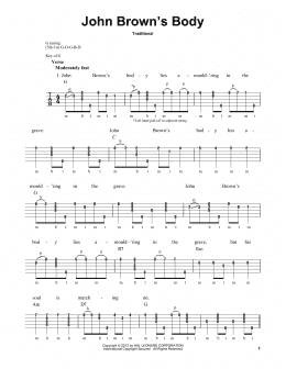 page one of John Brown's Body (Banjo Tab)