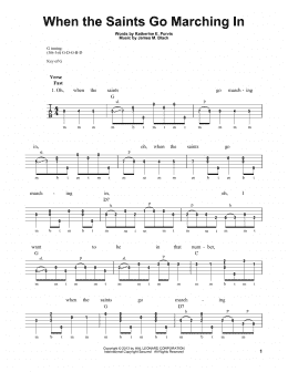 page one of When The Saints Go Marching In (Banjo Tab)