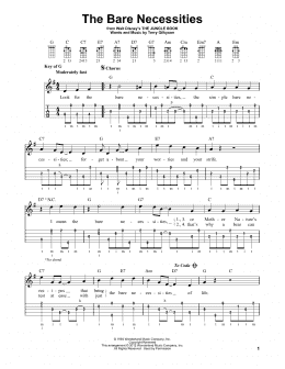 page one of The Bare Necessities (from The Jungle Book) (Banjo Tab)