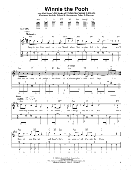 page one of Winnie The Pooh (from The Many Adventures Of Winnie The Pooh) (Banjo Tab)