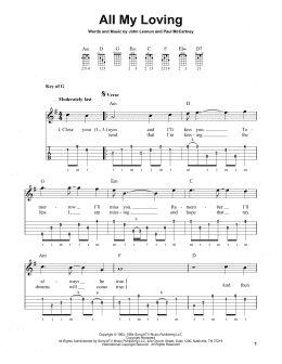 page one of All My Loving (Banjo Tab)