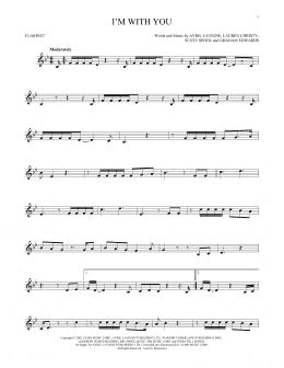 page one of I'm With You (Clarinet Solo)