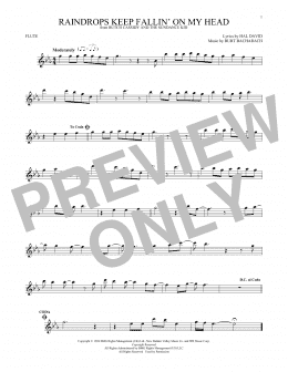 page one of Raindrops Keep Fallin' On My Head (Flute Solo)