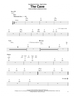 page one of The Cave (Banjo Tab)