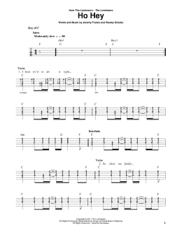 page one of Ho Hey (Banjo Tab)